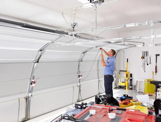 Garage door cable repair service by Raynham Garage Door Repair in Raynham